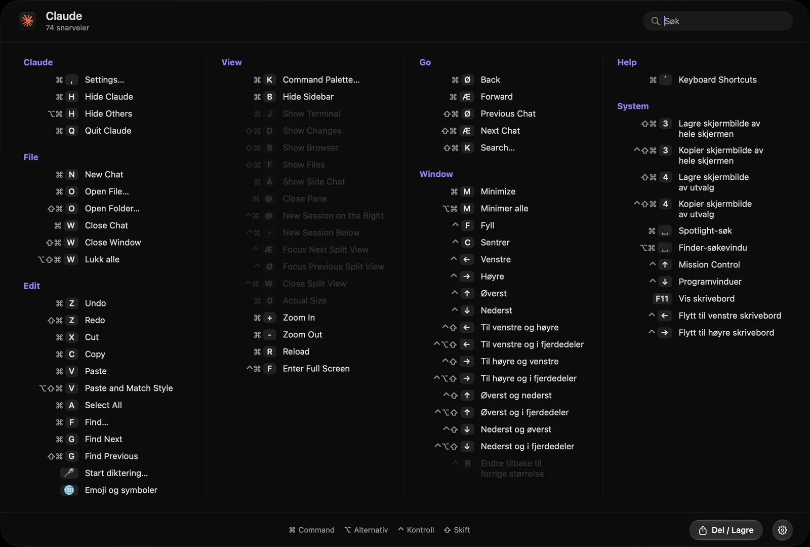 Claude: Examples of shortcuts in popular apps